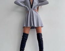 Сукня міні зі шнурівкою  Сукня міні зі шнурівкою  | PUSHKA SHOP