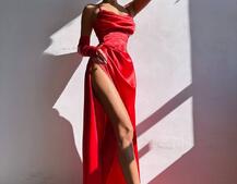 Комплект: корсет з рукавичками + спідниця максі з драпіруванням   Комплект: корсет з рукавичками + спідниця максі з драпіруванням   | PUSHKA SHOP