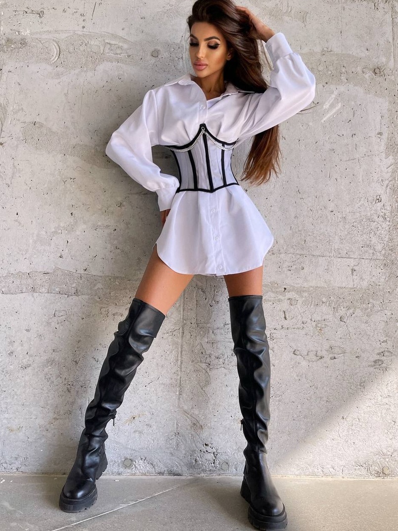 Приталена сорочка + корсет  Приталена сорочка + корсет  | PUSHKA SHOP