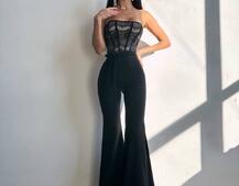 Комплект: піджак + комбінезон кльош  Комплект: піджак + комбінезон кльош  | PUSHKA SHOP