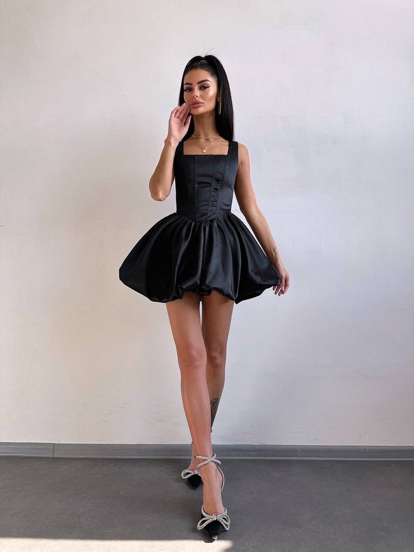 Атласна корсетна сукня міні  | PUSHKA SHOP