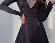 Платье с декором из сетки со стразами   Платье с декором из сетки со стразами   | PUSHKA SHOP