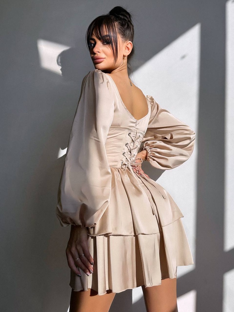 Сукня з корсетом, декорованим стразами  Ручна робота  Сукня з корсетом, декорованим стразами  Ручна робота  | PUSHKA SHOP