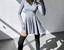 Сукня міні зі спідницею-сонцем  | PUSHKA SHOP