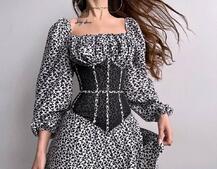 Сукня міні в квітковий принт + прозорий корсет  | PUSHKA SHOP