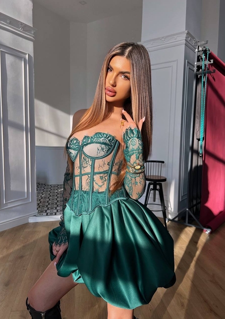 Комплект : мереживний корсет  з чашечками+ спідниця балон  | PUSHKA SHOP