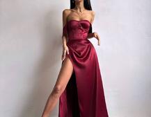 Атласний комплект: корсет бюстʼє + спідниця максі  | PUSHKA SHOP