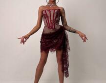 Мереживна сукня міні зі шлейфом   | PUSHKA SHOP