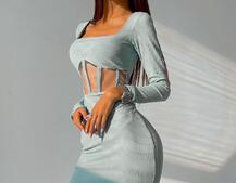 Приталенное платье с корсетной вставкой и  юбкой-карандашом Приталенное платье с корсетной вставкой и  юбкой-карандашом | PUSHKA SHOP