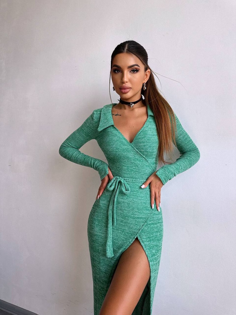 Трикотажна сукня із запахом | PUSHKA SHOP