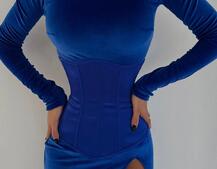 Оксамитова сукня міді з розрізом + атласний корсет Оксамитова сукня міді з розрізом + атласний корсет | PUSHKA SHOP