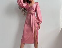 Шелковый комплект: топ с завязками на талии + юбка миди с разрезом  | PUSHKA SHOP