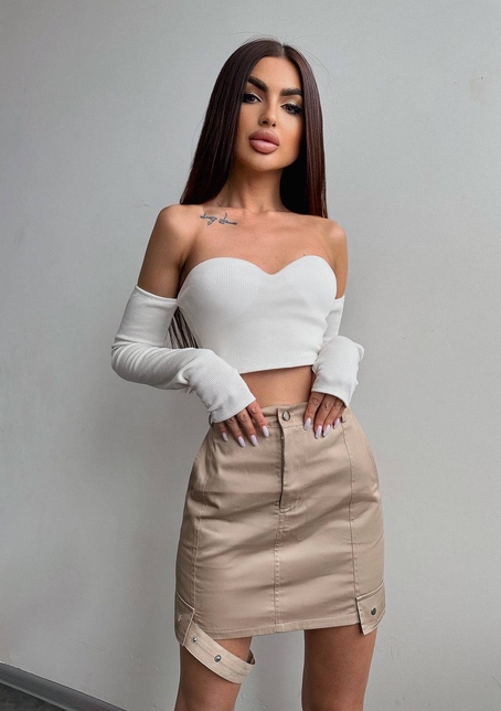 Комплект: коттонова  спідниця + топ з філіжанками  | PUSHKA SHOP