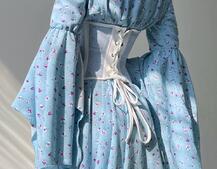 Сукня асиметричного крою з розкльошеними рукавами + корсет декорований стразами Ручна робота Сукня асиметричного крою з розкльошеними рукавами + корсет декорований стразами Ручна робота | PUSHKA SHOP