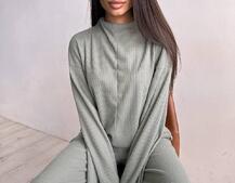 Повсякденний костюм із теплого трикотажу-рубчика Повсякденний костюм із теплого трикотажу-рубчика | PUSHKA SHOP