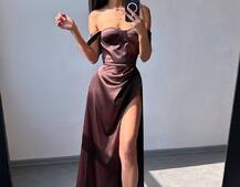 Атласний комплект: корсет бюстʼє + спідниця максі  | PUSHKA SHOP