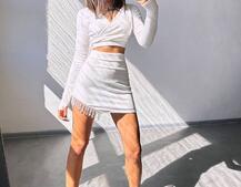 Оксамитовий комплект, декорований бахромою зі страз Оксамитовий комплект, декорований бахромою зі страз | PUSHKA SHOP