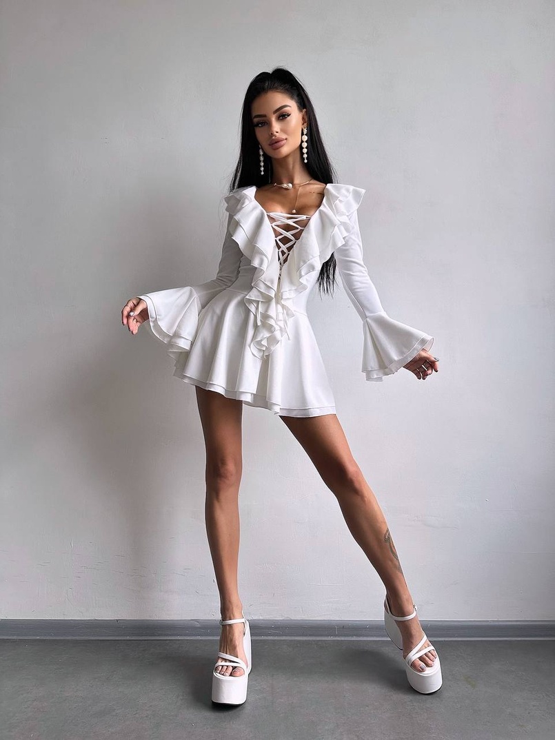 Сукня з з воланами на ґудзиках  Сукня з з воланами на ґудзиках  | PUSHKA SHOP