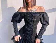 Комплект: сукня декорована мереживом + корсет  Комплект: сукня декорована мереживом + корсет  | PUSHKA SHOP