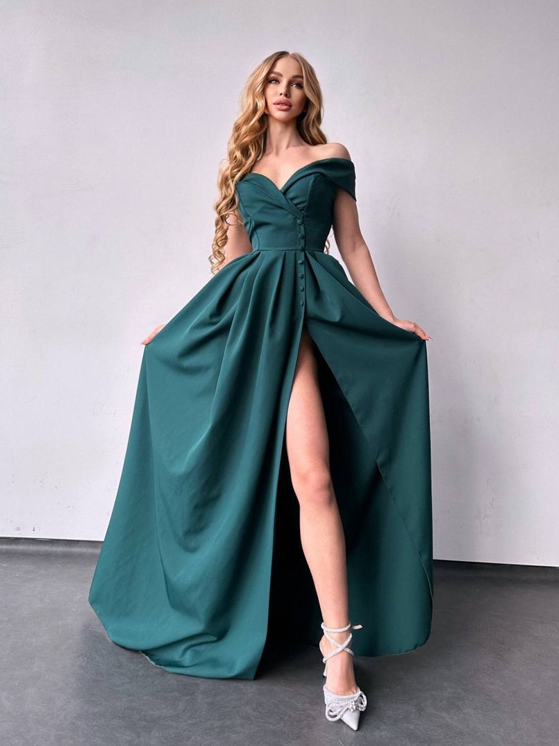 Сукня максі  з розрізом на спідниці  Сукня максі  з розрізом на спідниці  | PUSHKA SHOP