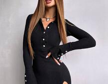 Трикотажна сукня з комірцем  Трикотажна сукня з комірцем  | PUSHKA SHOP