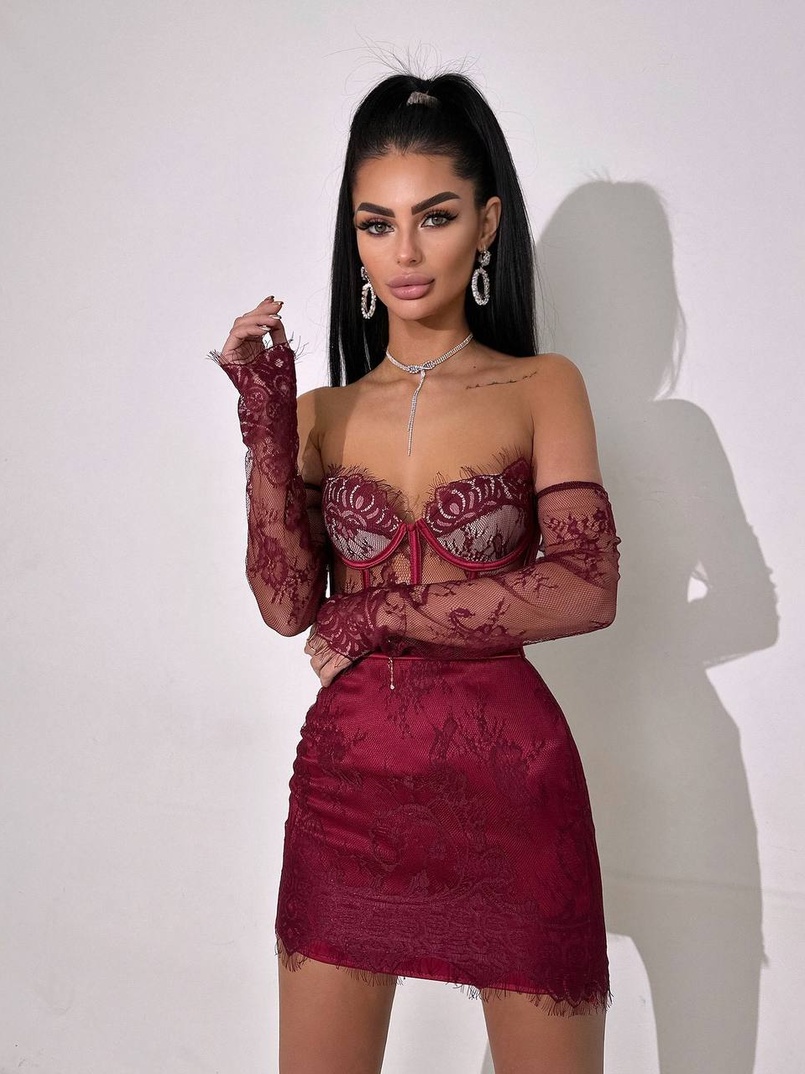 Мереживний комплект: корсет + спідниця   | PUSHKA SHOP