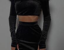 Оксамитовитовий комплект з пір‘ям  | PUSHKA SHOP