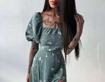 Платье миди со шнуровкой на спинке  | PUSHKA SHOP