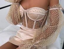 Улюблений комплект в новому виконанні: корсет бюстьє з об’ємними рукавами + спідниця міні | PUSHKA SHOP