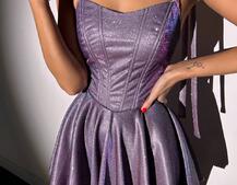 Блискуча корсетна сукня з пишною подвійною спідницею | PUSHKA SHOP