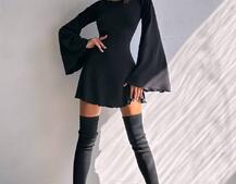 Трикотажна сукня зі шнурівкою на спинці    Трикотажна сукня зі шнурівкою на спинці    | PUSHKA SHOP