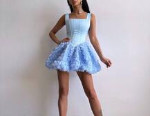 Розкішна сукня міні з пишною спідницею з 3D-троянд  | PUSHKA SHOP