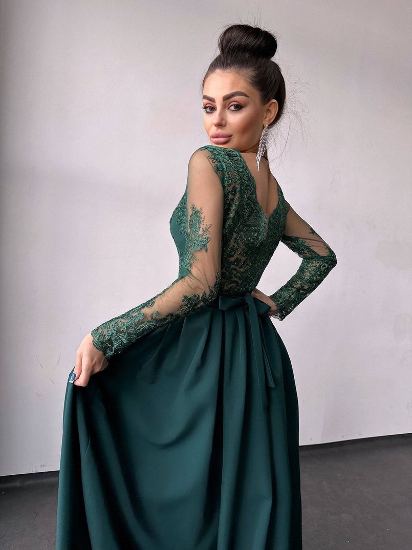 Сукня максі з мереживом  | PUSHKA SHOP