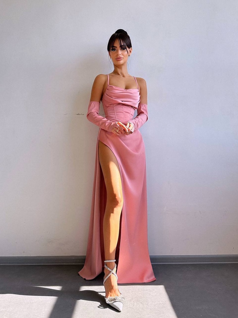 Комплект: корсет з рукавичками + спідниця максі з драпіруванням   | PUSHKA SHOP