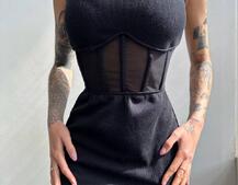 Сукня-міді  з елементами корсету   Сукня-міді  з елементами корсету   | PUSHKA SHOP