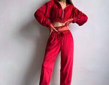 Велюровий комплект декорований стразами( бомбер+ рукавички+ штани + трусики) Велюровий комплект декорований стразами( бомбер+ рукавички+ штани + трусики) | PUSHKA SHOP