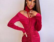 Оксамитова сукня  із зав'язкою на шию з трояндою | PUSHKA SHOP