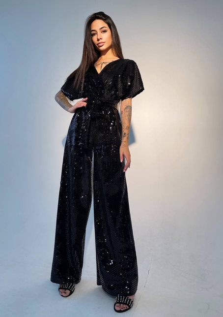 Бархатный комбинезон с голографическими блестками Бархатный комбинезон с голографическими блестками | PUSHKA SHOP