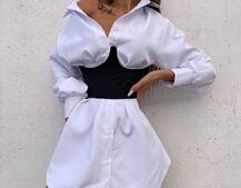 Приталена сорочка + корсет  Приталена сорочка + корсет  | PUSHKA SHOP