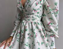 Сукня міні з пишною спідницею та драпіруванням на талії Сукня міні з пишною спідницею та драпіруванням на талії | PUSHKA SHOP