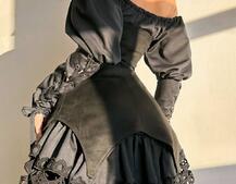 Комплект: сукня декорована мереживом + корсет  Комплект: сукня декорована мереживом + корсет  | PUSHKA SHOP