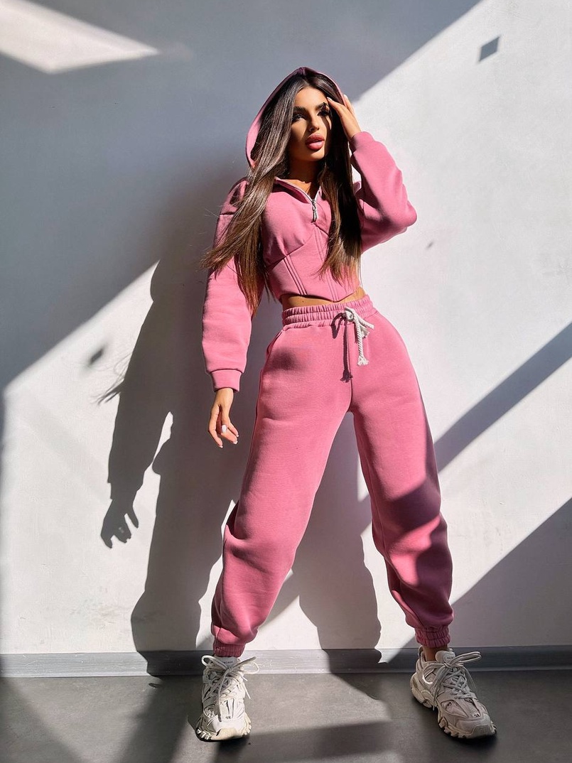 Комплект на флісі : худі з елементами корсету + штани  | PUSHKA SHOP