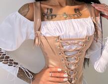 Шелковое платье + атласный корсет на шнуровке | PUSHKA SHOP