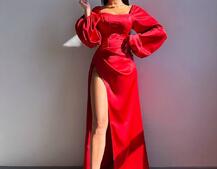 Атласний комплект: корсет + спідниця максі з драпіруванням Атласний комплект: корсет + спідниця максі з драпіруванням | PUSHKA SHOP