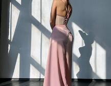 Комплект: корсет, декорований стразами + спідниця максі з драпіруванням  Комплект: корсет, декорований стразами + спідниця максі з драпіруванням  | PUSHKA SHOP