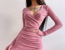 Трикотажное платье с присобранной юбкой Трикотажное платье с присобранной юбкой | PUSHKA SHOP