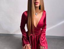 Атласна корсетна сукня  з пишною спідницею та зав‘язками на талії | PUSHKA SHOP