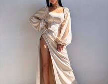 Атласний комплект: корсет + спідниця максі з драпіруванням Атласний комплект: корсет + спідниця максі з драпіруванням | PUSHKA SHOP