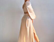 Комплект: корсет, декорований стразами   + спідниця максі з драпіруванням  Комплект: корсет, декорований стразами   + спідниця максі з драпіруванням  | PUSHKA SHOP