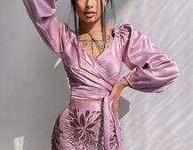 Комплект: топ з об'ємними рукавами + мереживна спідниця Комплект: топ з об'ємними рукавами + мереживна спідниця | PUSHKA SHOP